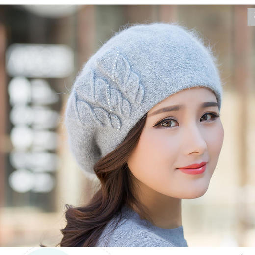 YJFS-LXM-422  韩版时尚保暖双层织花贝雷帽 商品图1