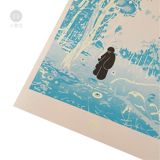 小黑泥｜蓝宙森林｜潮流版画荧光黄色RISO礼物孔版印刷画芯 商品图1