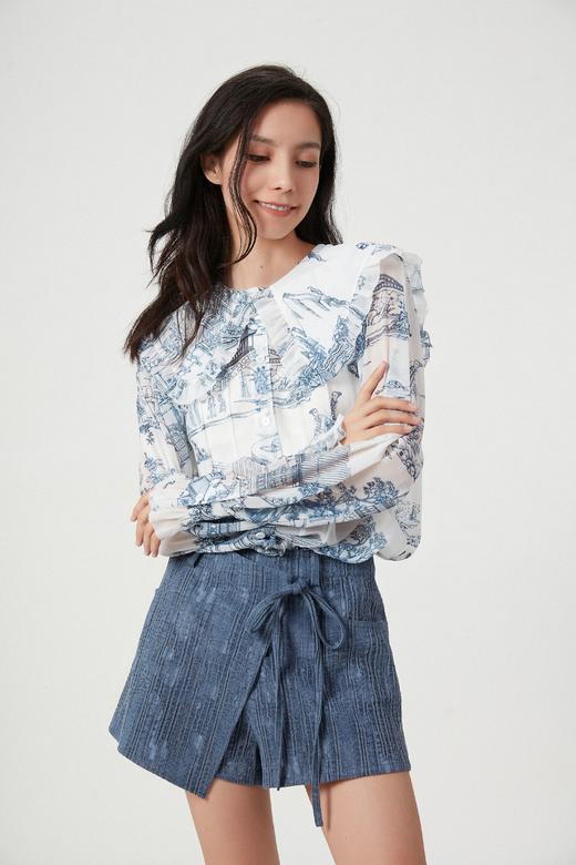 复古牛仔飘带短裤 商品图1