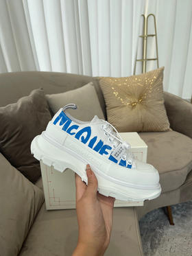 低帮白色蓝字母印花