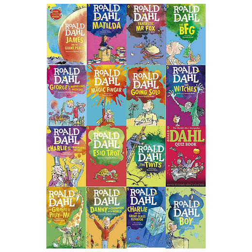 罗尔德达尔英文原版16册全套系列书 Roald Dahl Collection 16 Books Box Set 查理和巧克力工厂好心眼巨人魔法手指了不起的狐狸爸爸 商品图2