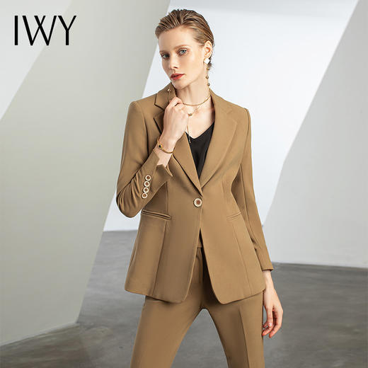 咖色西装套装女置业顾问售楼处比亚迪工作服正装女C11378+P11378 商品图1