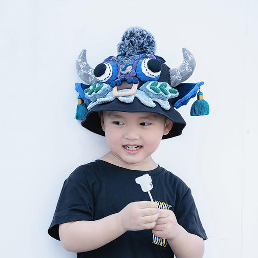 【1.21-2.6停发】芽小七原创儿童帽子夏牛头手工渔夫帽亲子款小帽檐盆帽防晒遮阳帽 商品图1