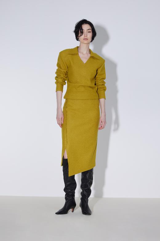 毛边外露款不规则摆开衩半裙 商品图0