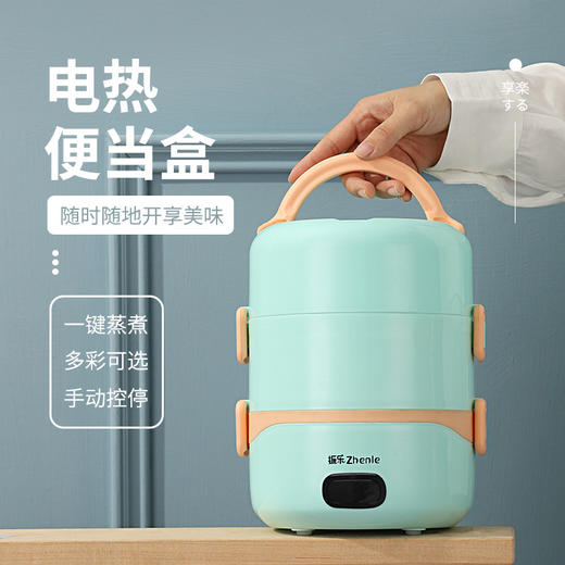 【上班族必备！智能升温加热】电热饭盒保温双层多功能饭盒 插电加热饭 上班族蒸煮便当盒礼品 商品图0