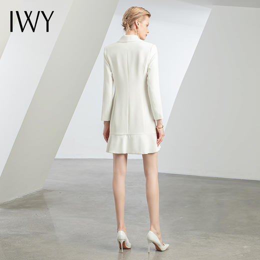 IWY/新款秋冬白色长袖连衣裙时尚通勤商务裙子白领主持人工作Q11359 商品图3