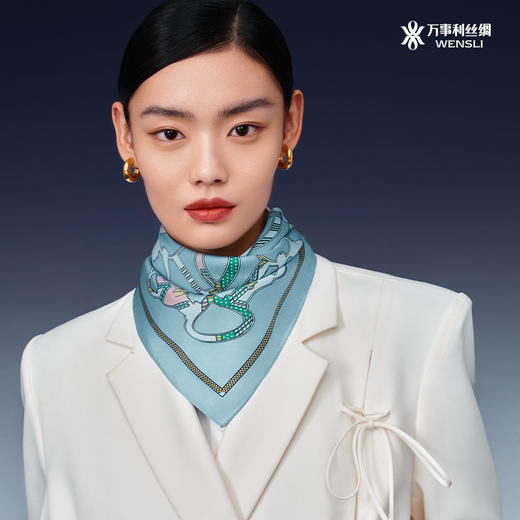 WENSLI/万事利 双面印花小方巾-空白格 商品图1