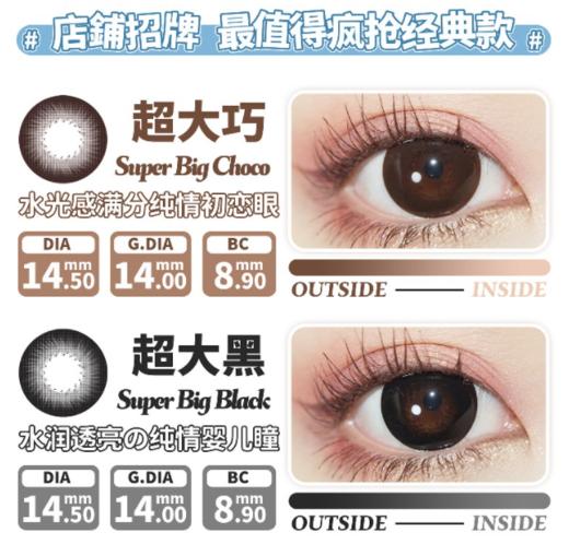 【小红书推荐款】onlycon大美目黑，半年抛/直径14.5/着色14.0， 88/一副 商品图11