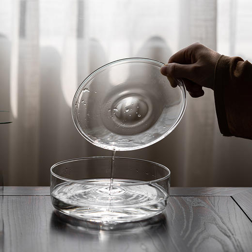 透明玻璃壶承茶托圆形干泡台储水茶盘茶壶托盘茶台功夫茶具零配件 商品图2