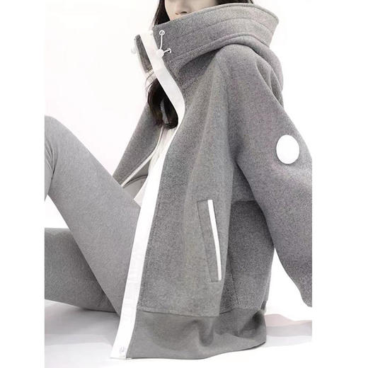 裁缝学苑AQ135 新款立领拉链连帽外套纸样女装中长款卫衣服装打板 商品图3