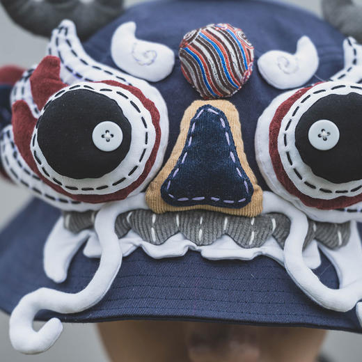 【1.21-2.6停发】芽小七原创舞龙中国风夏季手工渔夫帽男女大檐圆顶防晒遮阳盆帽子 商品图3