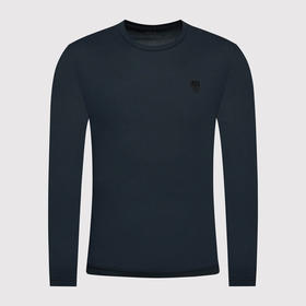 EMPORIO ARMANI 阿玛尼 男士棉质微型徽标贴片圆领长袖T恤 深蓝色 8NPT09 PJNQZ 1578