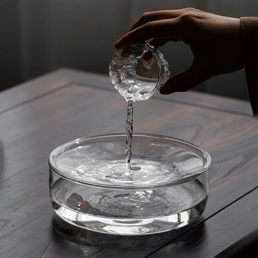 透明玻璃壶承茶托圆形干泡台储水茶盘茶壶托盘茶台功夫茶具零配件 商品图1