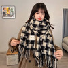 2022新款黑白大方格子加厚围巾女秋冬季韩版ins百搭流 秋冬季保暖披肩情侣款两用围脖 商品缩略图2
