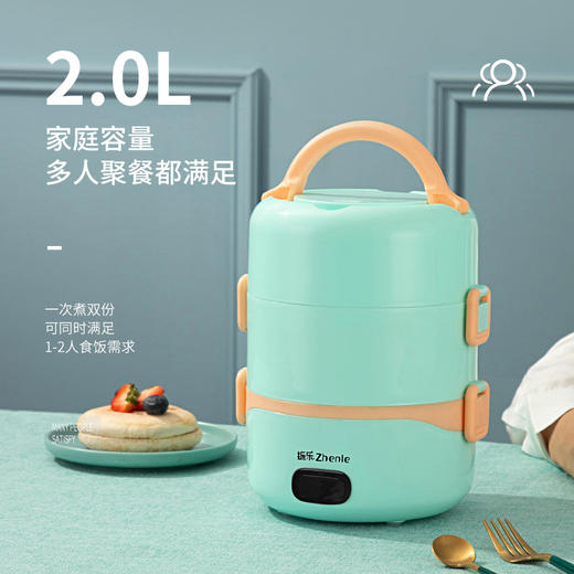 【上班族必备！智能升温加热】电热饭盒保温双层多功能饭盒 插电加热饭 上班族蒸煮便当盒礼品 商品图3