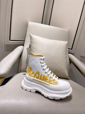 高帮黄色字母印花