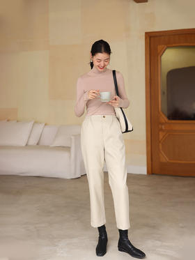 HeyDress皮裤女秋冬高腰直筒休闲显瘦百搭烟管九分裤子