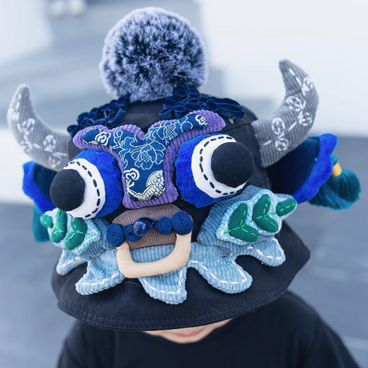 【1.21-2.6停发】芽小七原创儿童帽子夏牛头手工渔夫帽亲子款小帽檐盆帽防晒遮阳帽 商品图3