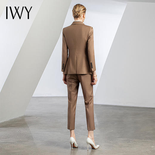 IWY/秋冬咖色西装套装女比亚迪工作西服白领时尚通勤商务正装OLC11373+P11373 商品图3