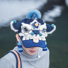 【2.10停发】谢楠同款芽小七原创设计手工醒狮中国风虎头棒球男女遮阳鸭舌帽子