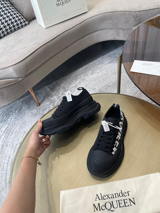 黑色低帮白字母印花帆布 商品图3