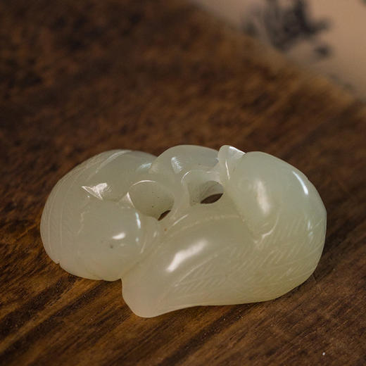 清 玉雕鸳鸯挂件 商品图1