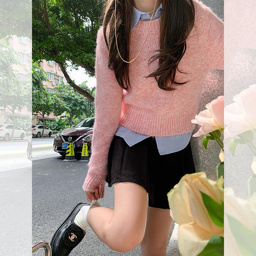 <曾小咸推荐>【梦幻少女心】2色短款毛衣 商品图1