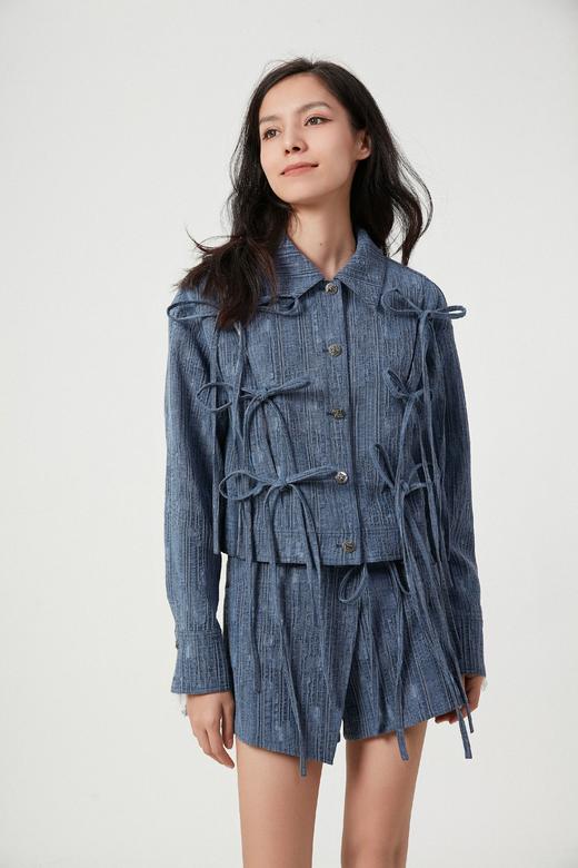 复古牛仔飘带外套 商品图4