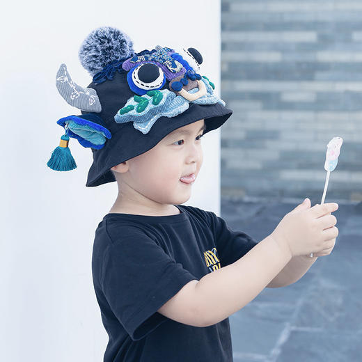 【1.21-2.6停发】芽小七原创儿童帽子夏牛头手工渔夫帽亲子款小帽檐盆帽防晒遮阳帽 商品图2