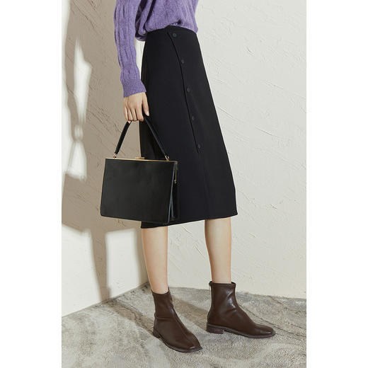 【商场同款】麦檬冬不对称搭片设计开叉下摆半身裙5CB242351 商品图2