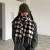 2022新款黑白大方格子加厚围巾女秋冬季韩版ins百搭流 秋冬季保暖披肩情侣款两用围脖 商品缩略图3