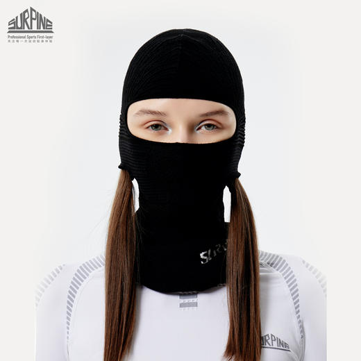 SURPINE全无缝女长发保暖透气滑雪护脸头套骑行防寒面罩 商品图0