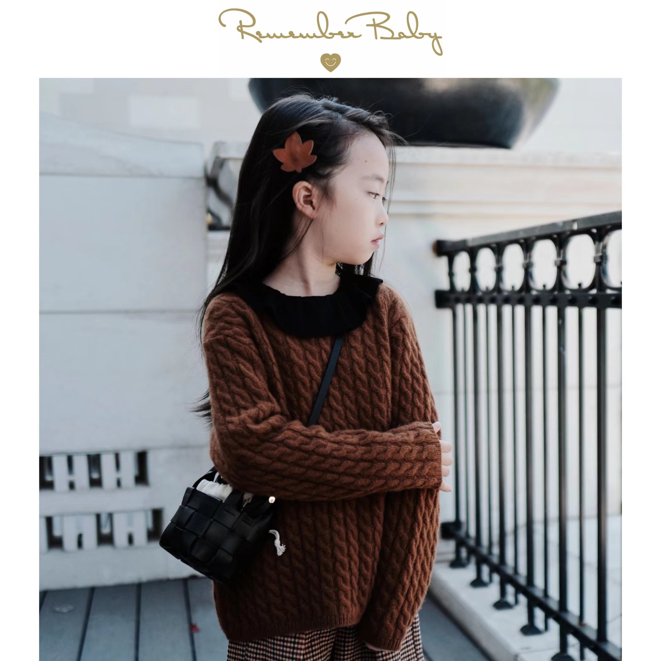 现货 / TWIST | 康赛妮100%羊绒 烤布朗尼色复古麻花上衣 亲子款