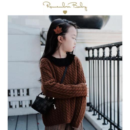 现货 / TWIST | 康赛妮100%羊绒 烤布朗尼色复古麻花上衣 亲子款 商品图0