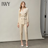 IWY/秋冬杏色西装套装女宽松简约商务通勤优雅气质西装西裤套装OLC12353+P12312 商品缩略图0