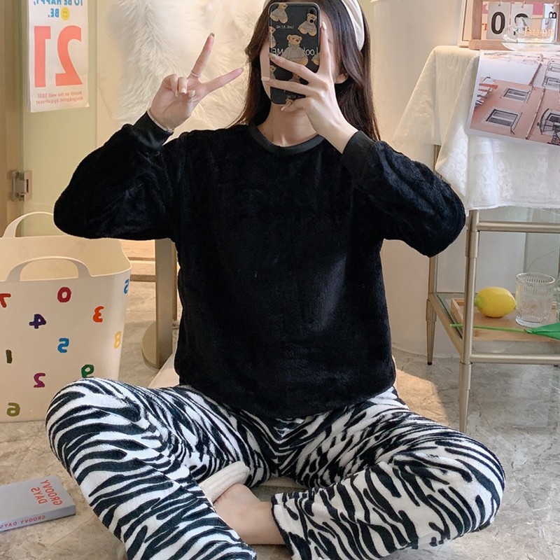 黑衣斑纹裤-绒-黑