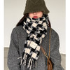 2022新款黑白大方格子加厚围巾女秋冬季韩版ins百搭流 秋冬季保暖披肩情侣款两用围脖 商品缩略图1