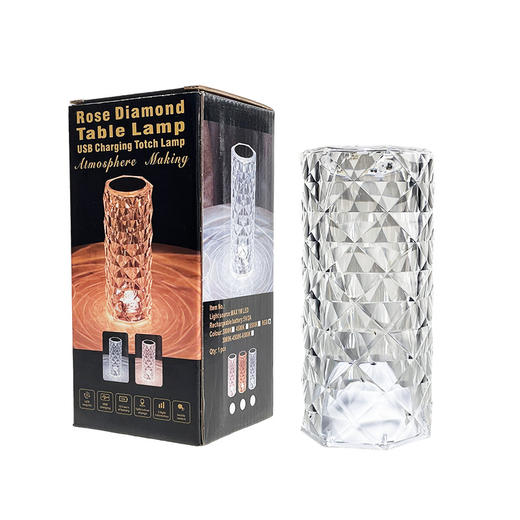 【春艺】水晶玫瑰灯装饰台灯卧室网红氛围USB充电床头拍拍小夜灯 商品图4