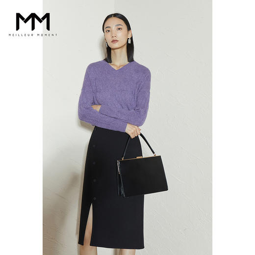 【商场同款】麦檬冬不对称搭片设计开叉下摆半身裙5CB242351 商品图1