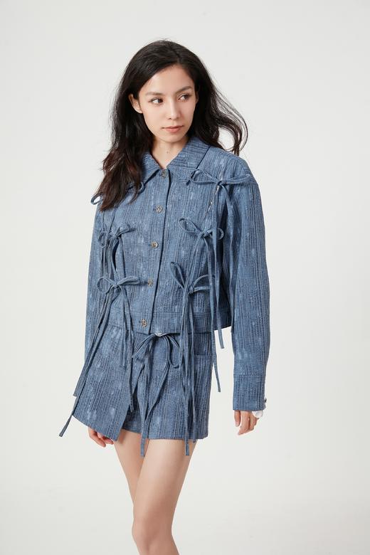 复古牛仔飘带外套 商品图2