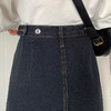牛仔半身裙女2022新款秋冬a字大码显瘦学生高腰春秋包臀中长裙子 商品缩略图4