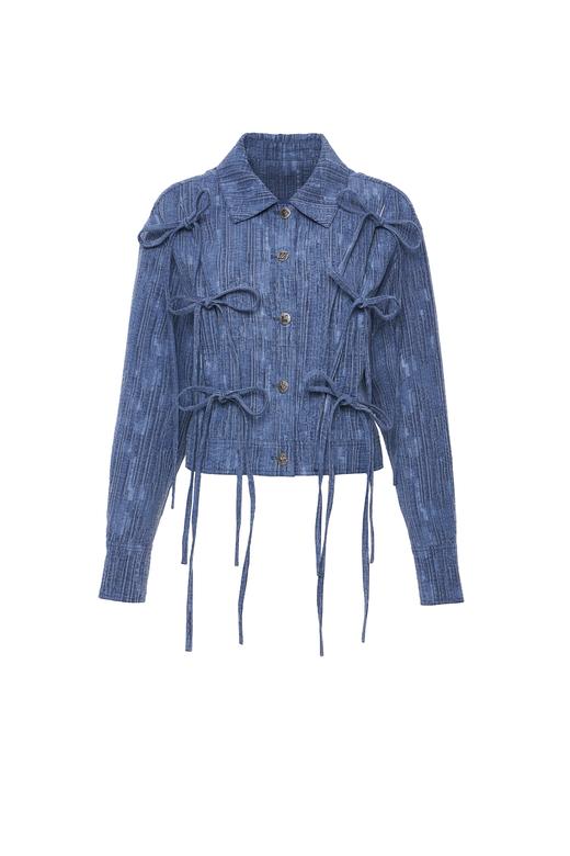 复古牛仔飘带外套 商品图1