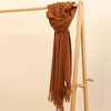 玳莎羊毛加厚围巾冬季纯色简约百搭流苏设计感保暖围脖披肩  CD52003 商品缩略图2