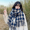 2022新款黑白大方格子加厚围巾女秋冬季韩版ins百搭流 秋冬季保暖披肩情侣款两用围脖 商品缩略图4