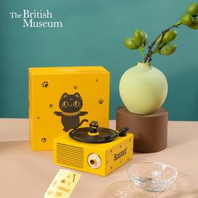 大英博物馆盖亚·安德森猫和她的朋友们系列巴斯特萌猫复古仿黑胶唱片机充电蓝牙音响