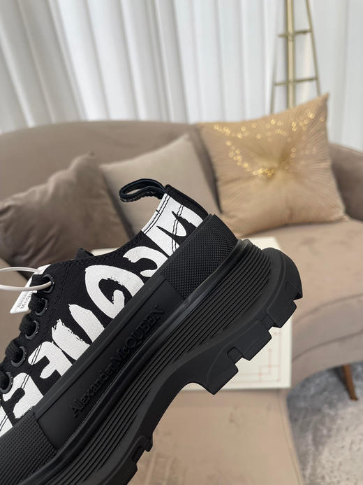 黑色低帮白字母印花帆布 商品图5