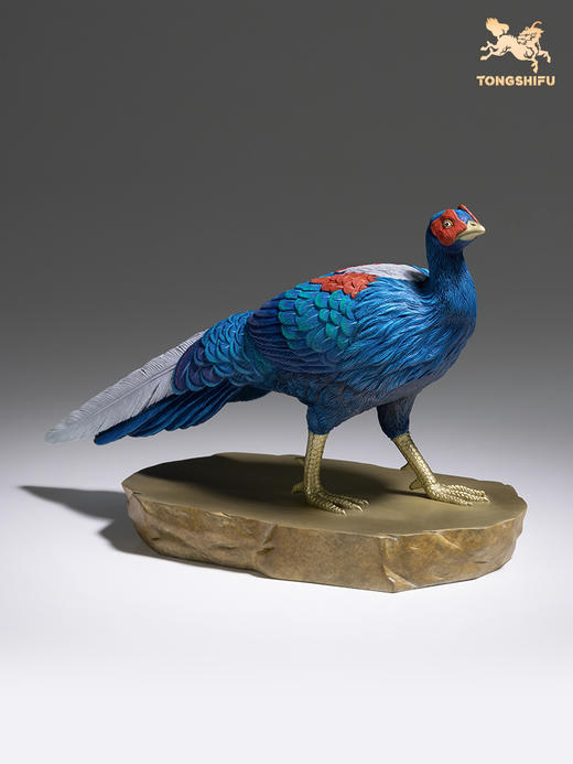 铜师傅 全铜摆件《铜师傅百鸟集》之蓝鹇 铜工艺品 家居饰品摆件 商品图1