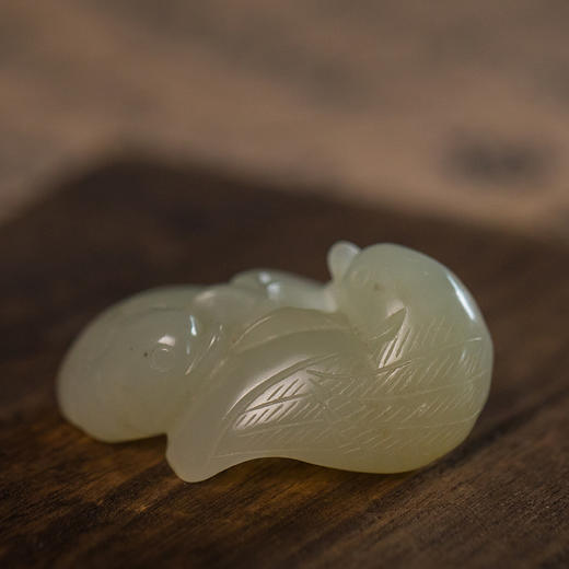 清 玉雕鸳鸯挂件 商品图0