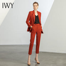 IWY/秋冬新款橘红色职业正装西装套装女两件套高级感英伦风C12312+P12312