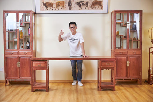 红桥红  家具严选  缅甸花梨(大果紫檀）  【202 艾克款一块玉架几案】 商品图4